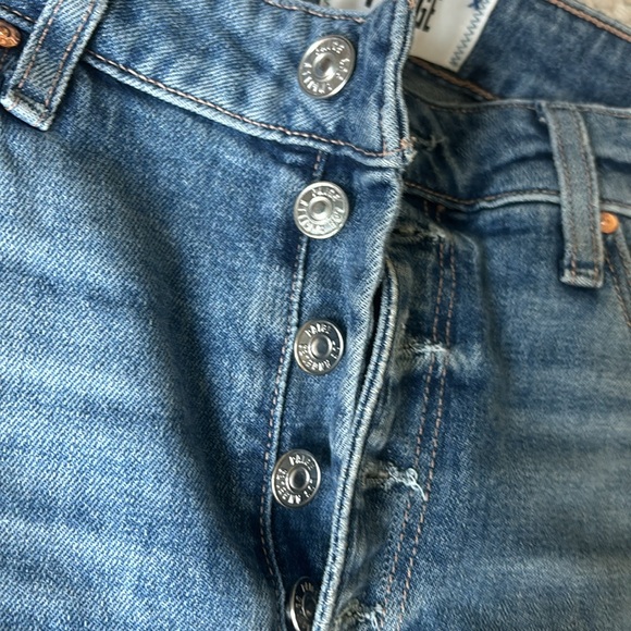 PAIGE Wide Leg DISTRESSED Button Fly High Rise Jeans - Picture 3 of 16